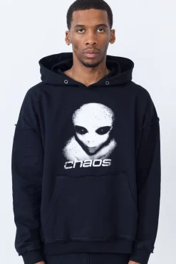 Bluza Z Kapturem Chaos Alien Distressed