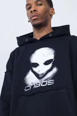 Bluza Z Kapturem Chaos Alien Distressed