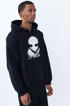 Bluza Z Kapturem Chaos Alien Distressed